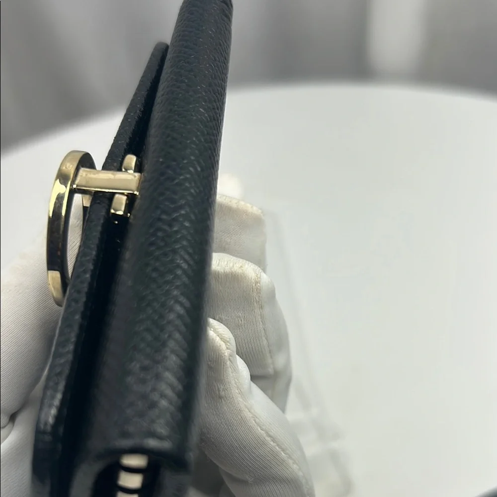 BVLGARI Bulgari ring clip logo 5 ring key case leather black
